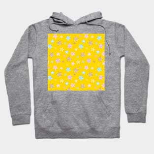 yellow background with colorful stars pattern Hoodie